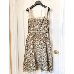Alberta Ferretti Silver Beaded Dress